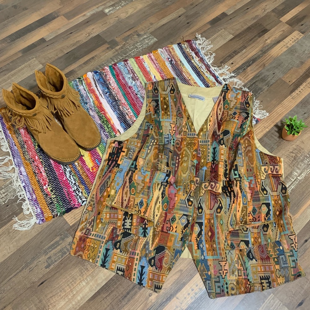 Karen Scott Vintage Tribal Vest